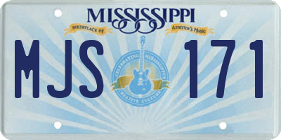 MS license plate MJS171