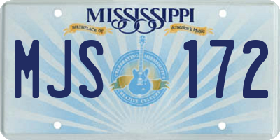MS license plate MJS172