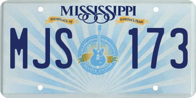 MS license plate MJS173