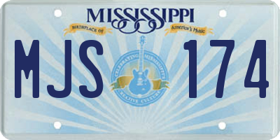 MS license plate MJS174