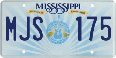 MS license plate MJS175