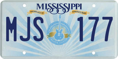 MS license plate MJS177