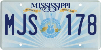 MS license plate MJS178
