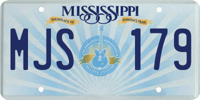 MS license plate MJS179