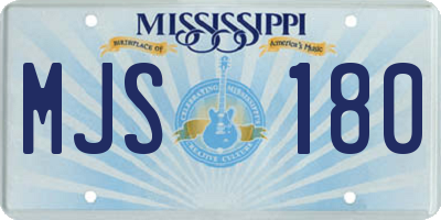 MS license plate MJS180