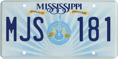 MS license plate MJS181