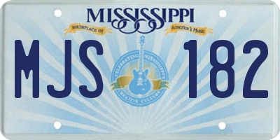 MS license plate MJS182