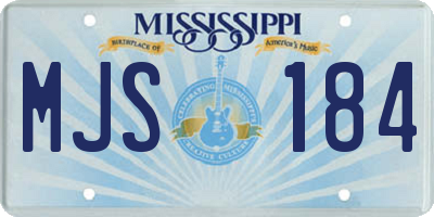 MS license plate MJS184