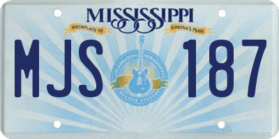 MS license plate MJS187