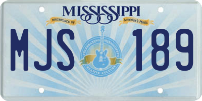 MS license plate MJS189