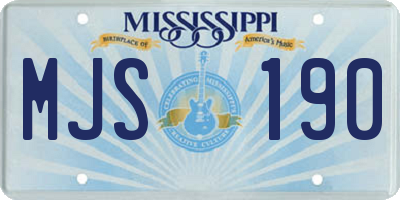 MS license plate MJS190