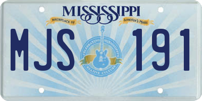 MS license plate MJS191