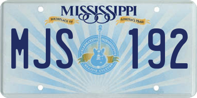 MS license plate MJS192