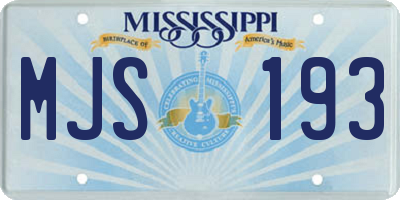 MS license plate MJS193