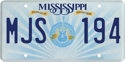MS license plate MJS194