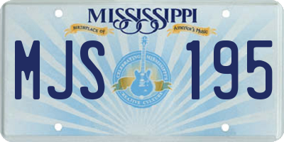 MS license plate MJS195