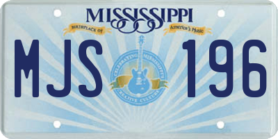 MS license plate MJS196