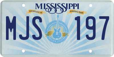 MS license plate MJS197