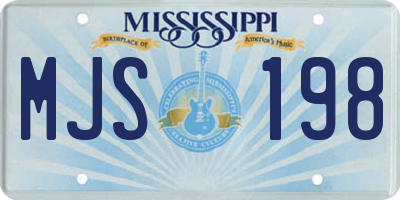 MS license plate MJS198
