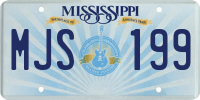 MS license plate MJS199
