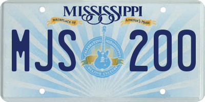 MS license plate MJS200