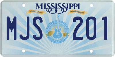 MS license plate MJS201