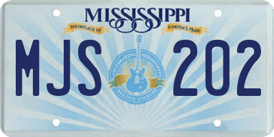 MS license plate MJS202