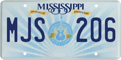 MS license plate MJS206