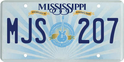 MS license plate MJS207