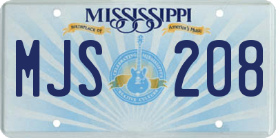 MS license plate MJS208