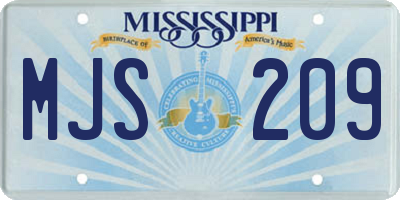 MS license plate MJS209