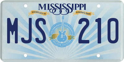 MS license plate MJS210