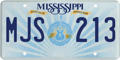 MS license plate MJS213