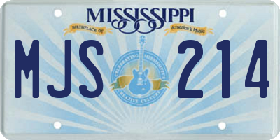 MS license plate MJS214