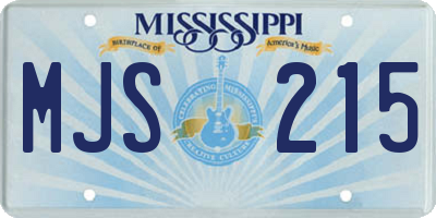 MS license plate MJS215