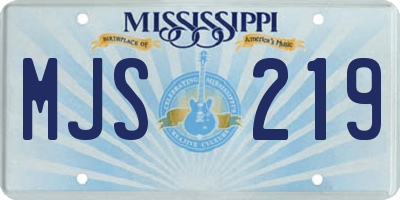 MS license plate MJS219