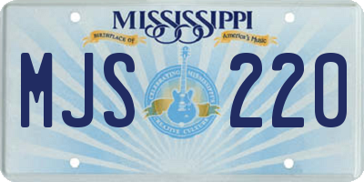 MS license plate MJS220
