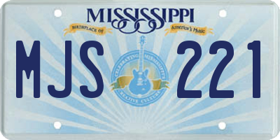 MS license plate MJS221