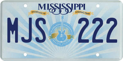 MS license plate MJS222