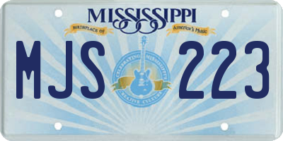MS license plate MJS223