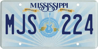 MS license plate MJS224