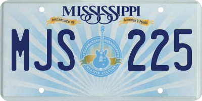 MS license plate MJS225