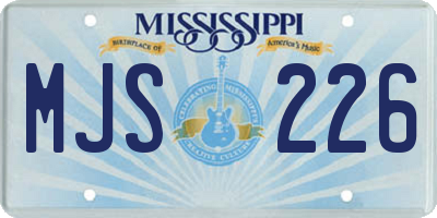 MS license plate MJS226
