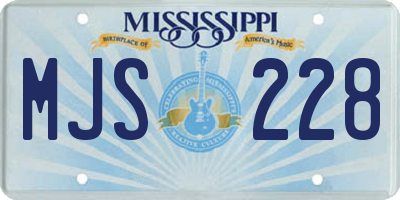 MS license plate MJS228