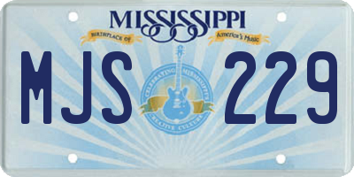 MS license plate MJS229