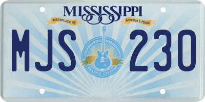 MS license plate MJS230