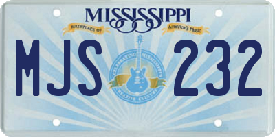 MS license plate MJS232