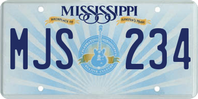 MS license plate MJS234