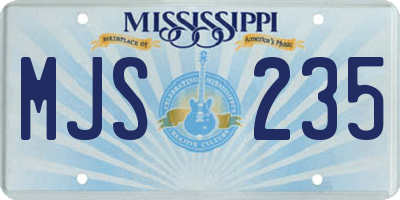 MS license plate MJS235