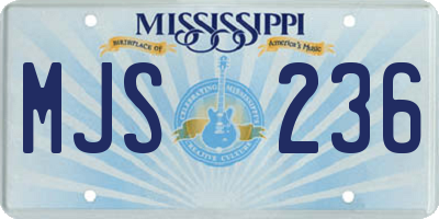 MS license plate MJS236